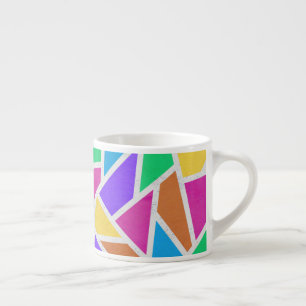 Bright rainbow colours mosaic espresso cup