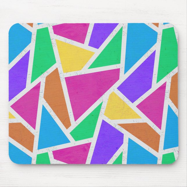 Bright rainbow colours mosaic mouse mat (Front)