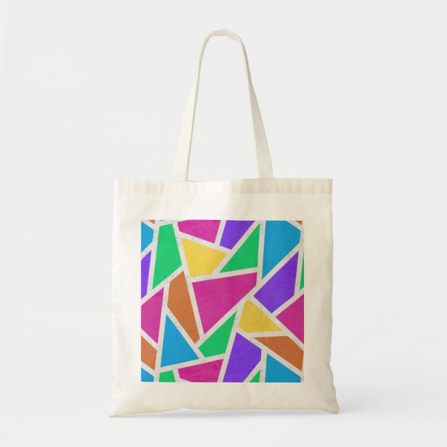 Bright rainbow colours mosaic tote bag (Front)
