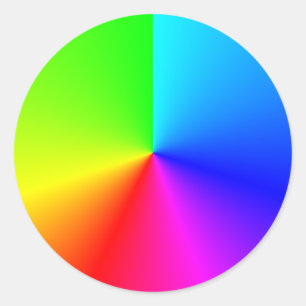 Bright Rainbow Colours Radial Gradient Classic Round Sticker