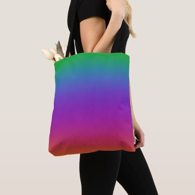 Bright Rainbow Colours Tote Bag (Close Up)