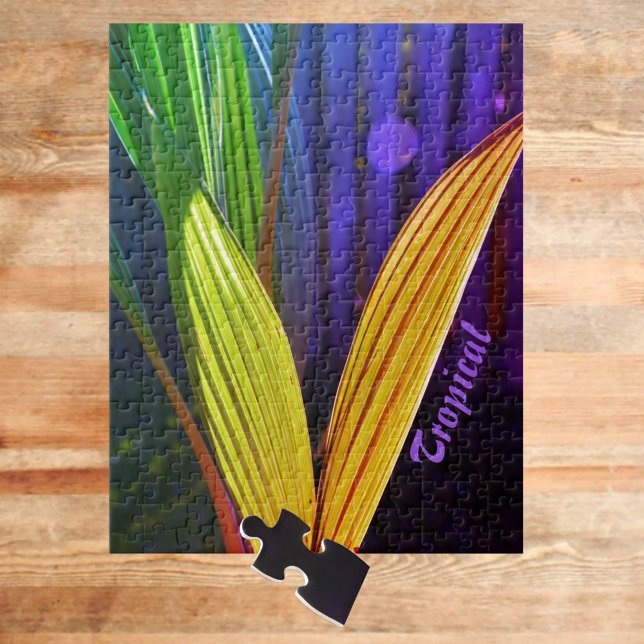 Bright Rainbow Colours Tropical Palms Jigsaw Puzzle (Creator Uploaded)