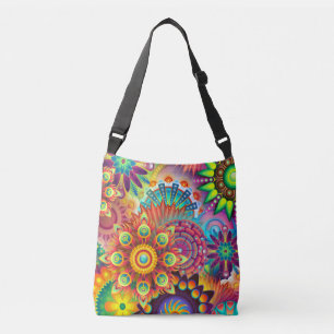 Bright Rainbow Garden Digital Art Crossbody Bag