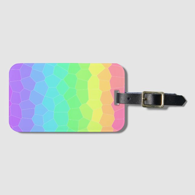 Bright Rainbow Geometric Gradient Luggage Tag (Front Horizontal)
