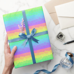 Bright Rainbow Geometric Gradient Wrapping Paper