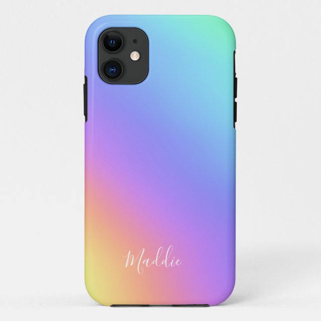 bright rainbow gradient girly personalised  Case-Mate iPhone case (Back)