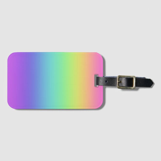 Bright Rainbow Gradient Luggage Tag (Front Horizontal)