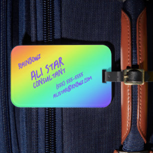 Bright Rainbow Gradient Luggage Tags