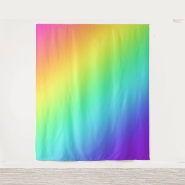 Bright Rainbow Gradient Tapestry (Front)