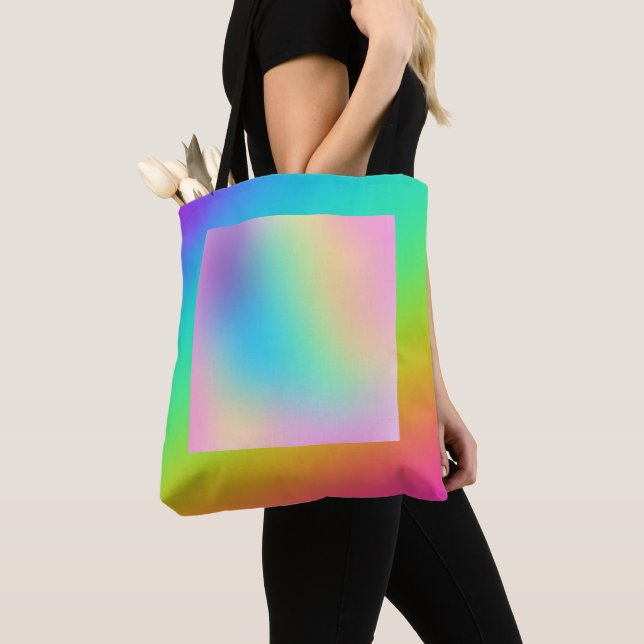 Bright Rainbow Gradient  Tote Bag (Close Up)