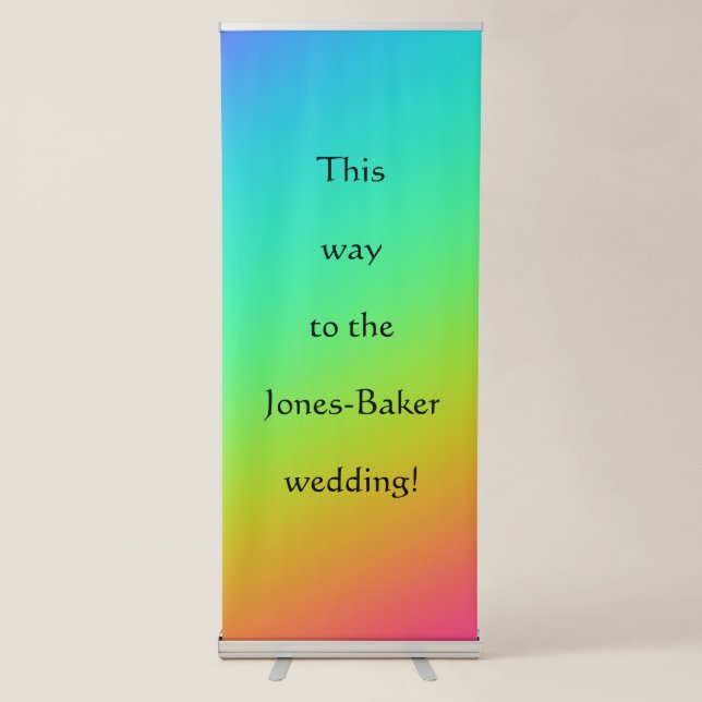 Bright Rainbow Gradient Wedding Retractable Banner (Front)