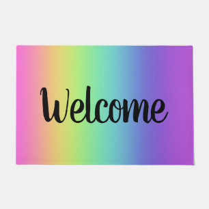Bright Rainbow Gradient Welcome Doormat