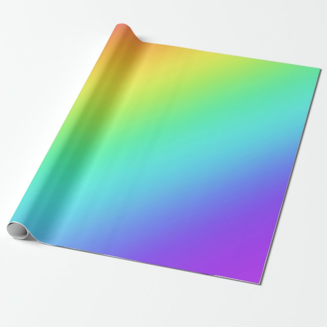Bright Rainbow Gradient Wrapping Paper (Unrolled)