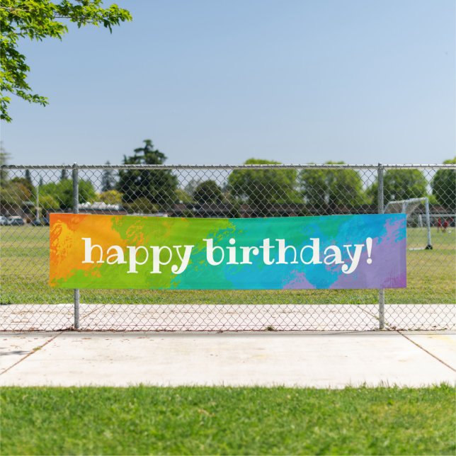 Bright Rainbow Happy Birthday Banner (Insitu)