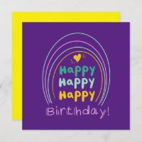 Bright Rainbow Happy Birthday Lettering