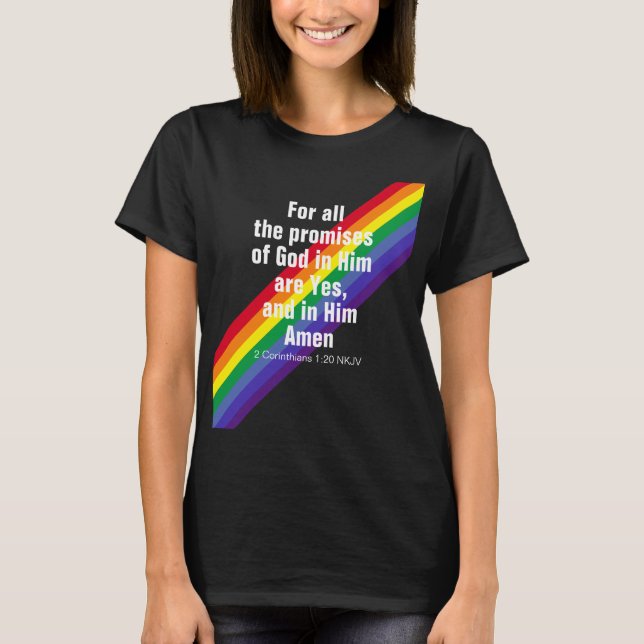 Bright Rainbow Inspirational Bible Verses Cute T-Shirt (Front)