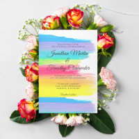 Bright Rainbow Modern Cheerful Gay Couple Wedding