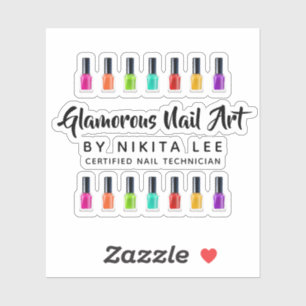 Bright Rainbow Nail Polish Art Tech Salon Logo