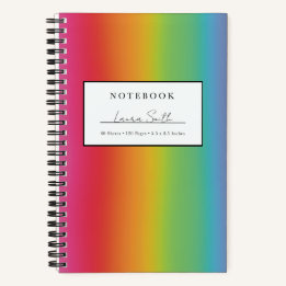 Bright Rainbow Ombré Personalised Notebook
