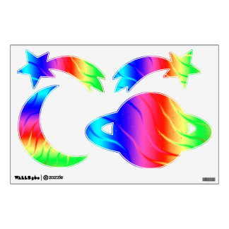Bright Rainbow Outer Space Wall Decals