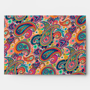 Bright Rainbow Paisley Envelope