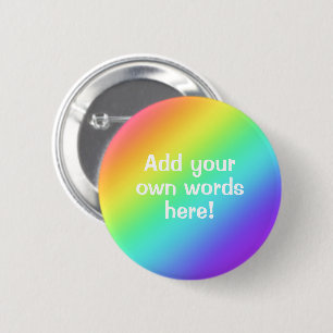 Bright Rainbow Personalised Button