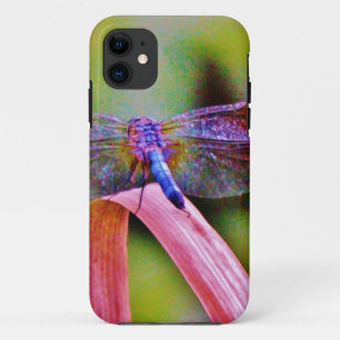 Bright Rainbow Pink Dragonfly iPhone 11 Case