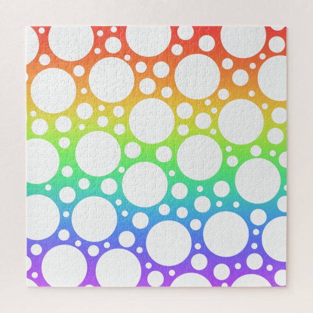 Bright Rainbow Polka Dotted Jigsaw Puzzle (Vertical)