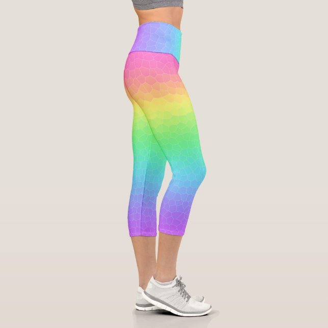 Bright Rainbow Scales Capri Leggings (Right)