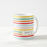 bright rainbow stripe school college coffee