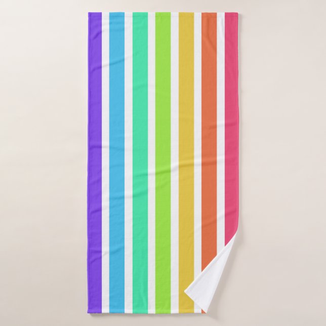 Bright rainbow stripes bath towel (Bath Towel)