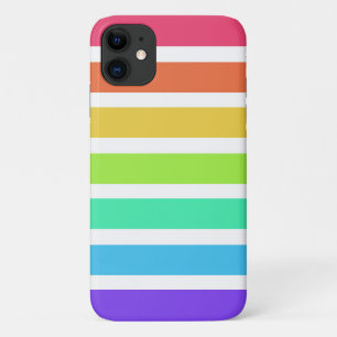 Bright rainbow stripes iPhone 11 case