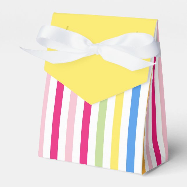 Bright Rainbow Stripes Favour Box (Front Side)
