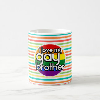 Bright Rainbow Stripes; Gay Brother Coffee Mug