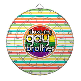Bright Rainbow Stripes; Gay Brother Dartboard