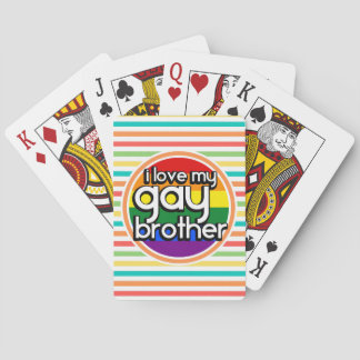 Bright Rainbow Stripes; Gay Brother Playing Cards