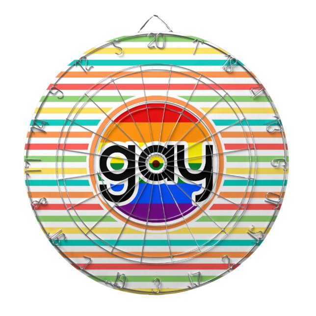 Bright Rainbow Stripes, Gay Dartboard (Front)