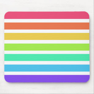 Bright rainbow stripes mouse mat