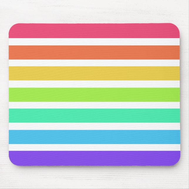 Bright rainbow stripes mouse mat (Front)