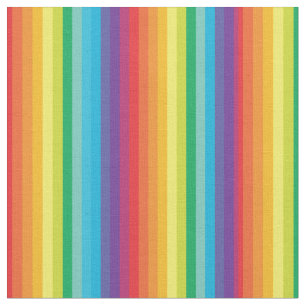 Bright Rainbow Stripes Pattern Fabric