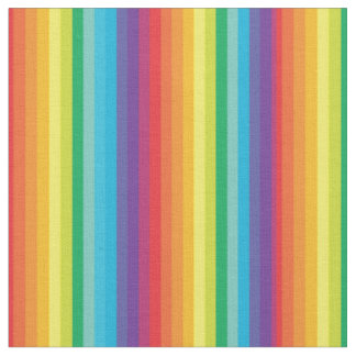 Bright Rainbow Stripes Pattern Fabric