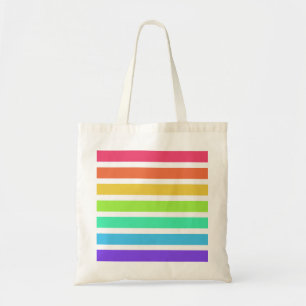 Bright rainbow stripes tote bag