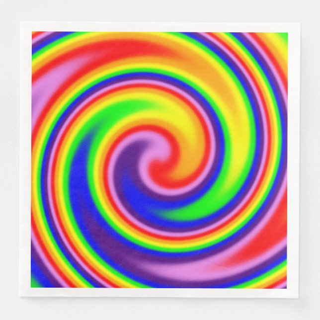 Bright Rainbow Swirl Soft Focus Colourful Napkin (Front)