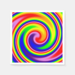 Bright Rainbow Swirl Soft Focus Colourful Napkin