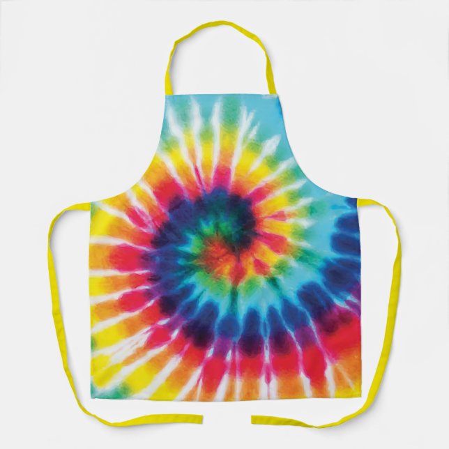 Bright Rainbow Tie Dye Apron (Front)