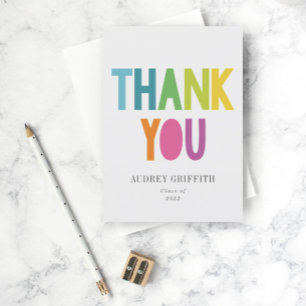 Bright Rainbow Type Grad 2022 Postcard