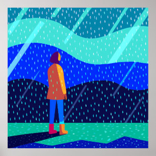 Bright Raindrop Reverie Poster