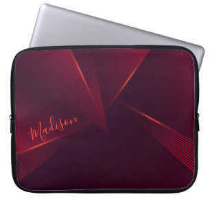 Bright Red Abstract Pattern and Customisation Laptop Sleeve