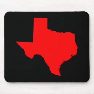 Bright Red and Black Texas Mouse Mat