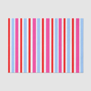 Bright Red and Blue Candy Stripes Tissue Paper